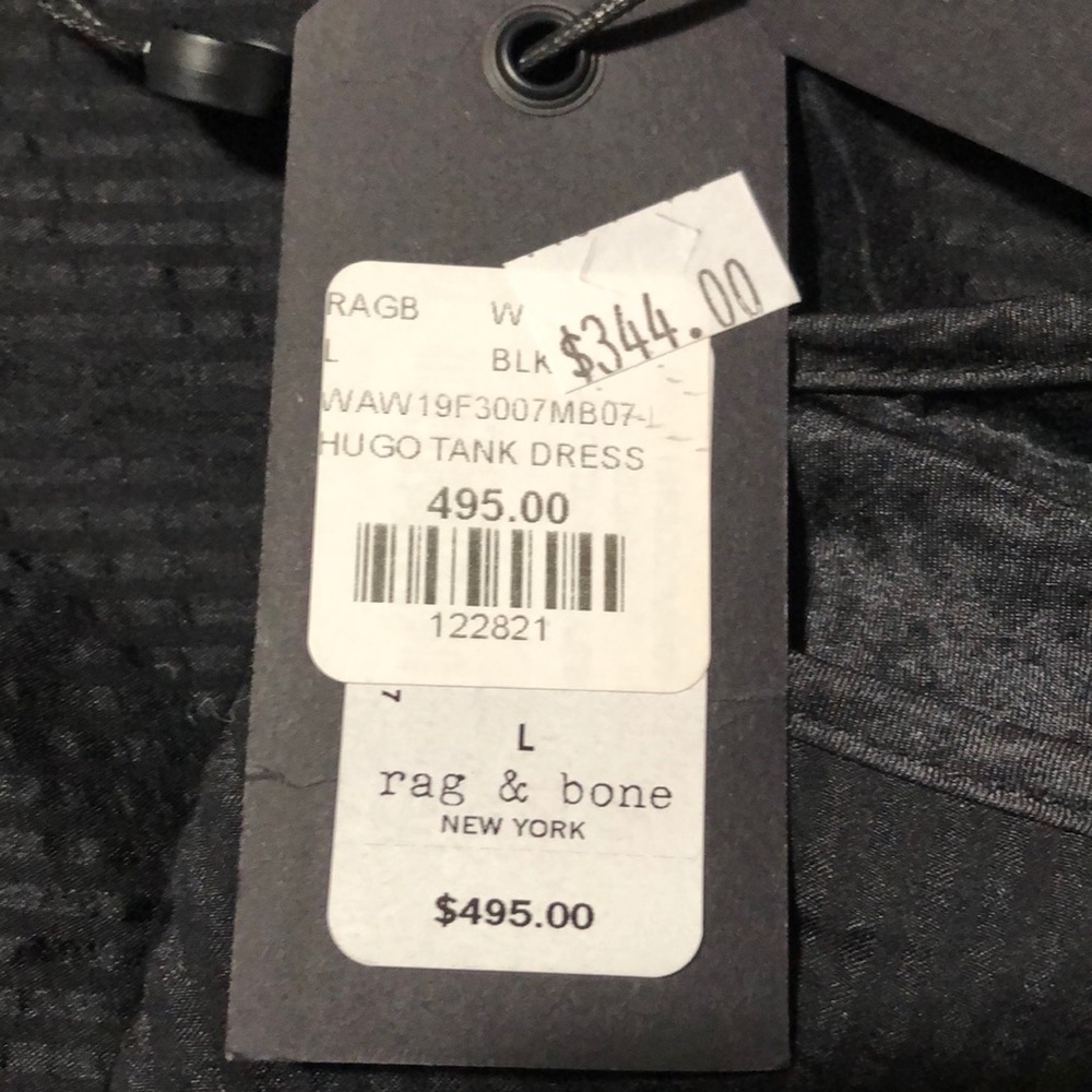 NWT $495 rag & bone black silk Hugo tank dress l - Picture 10 of 11
